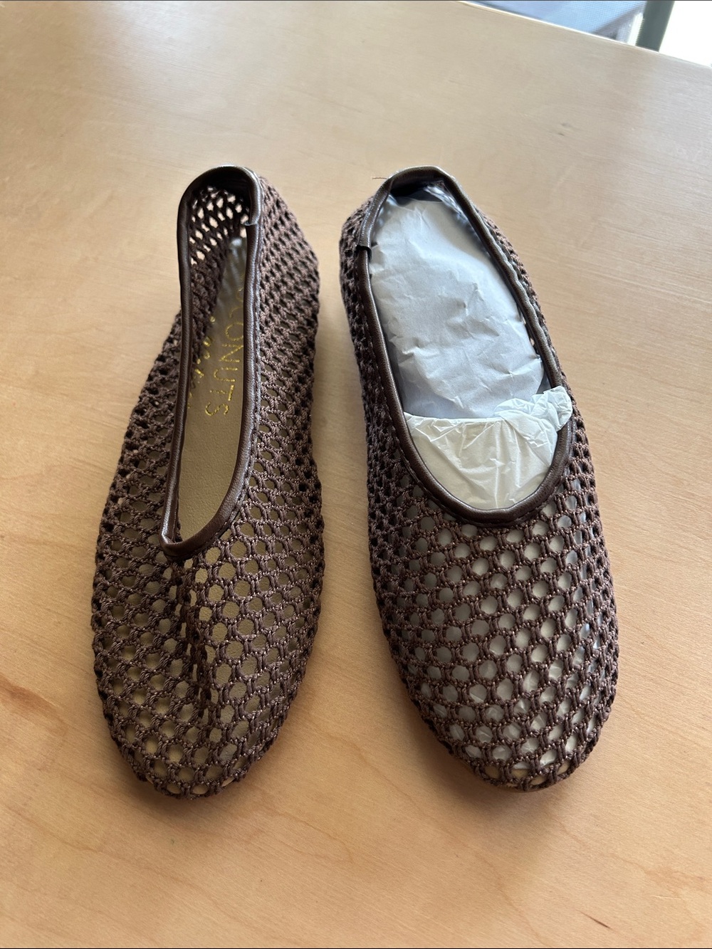 Coconuts by Matisse Brown Woven Mesh Ballet Flats